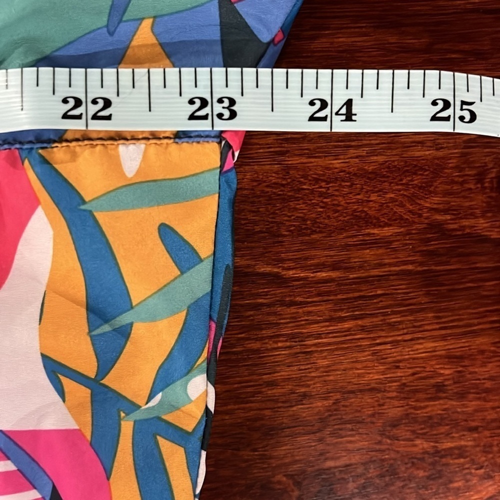Lauren James Windbreaker Jacket S Blue Pink Hood Zip Front Pockets Hi-Lo Hem EUC - Picture 14 of 16